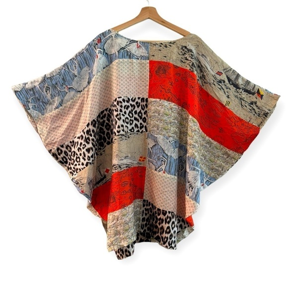 ANTHROPOLOGIE L.P.O. Laurence Maheo Silk Patchwork Tunic Dress Top Size M/L - Picture 3 of 10